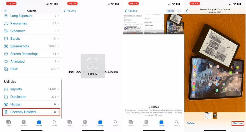 苏家屯苹果14维修分享 iPhone14 上恢复已删除的照片 