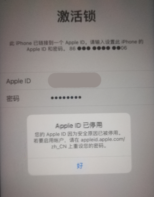 苏家屯苹果手机维修分享iPhone 12 出现提示“Apple ID 已停用”怎么办 